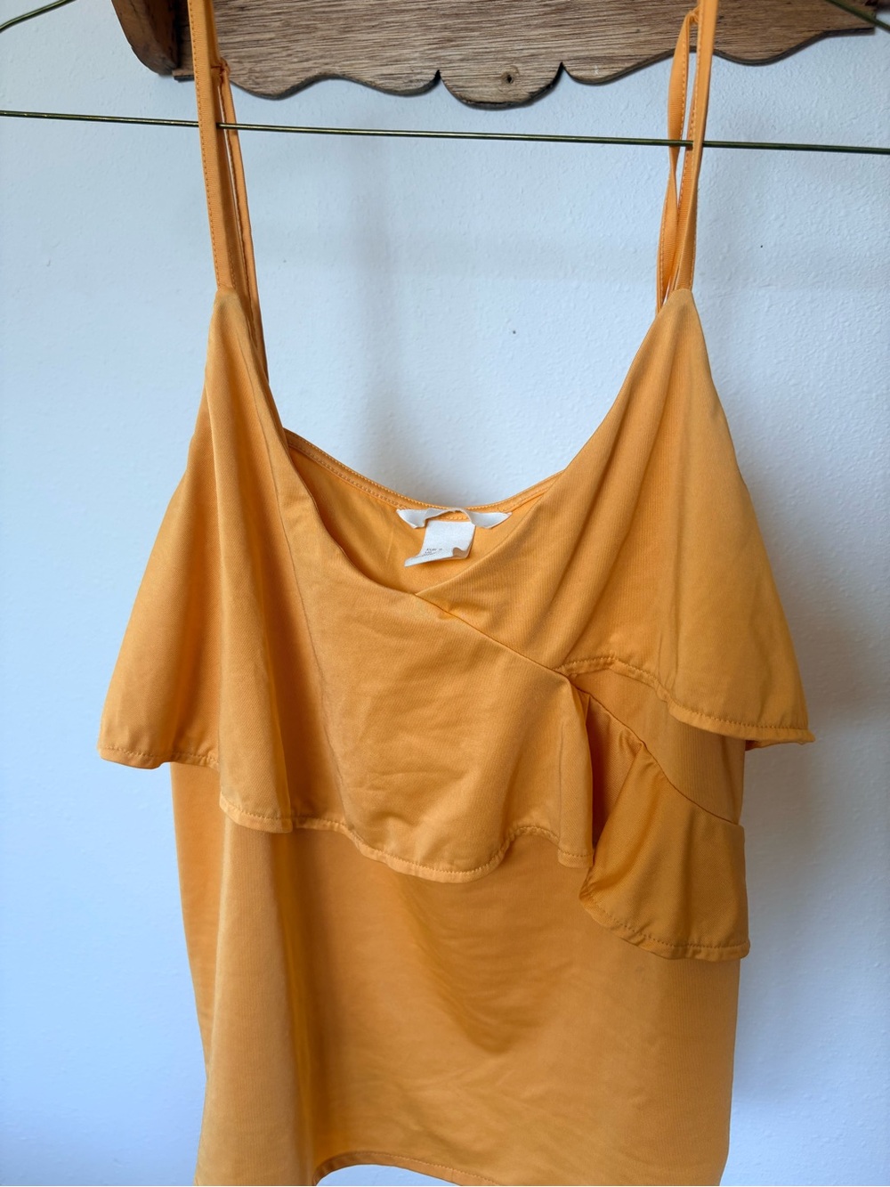 H&M Orange Ruffle-Front Spaghetti Strap Tank - Picture 3 of 4